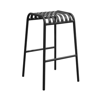 Euro Style - Enid Stackable Backless Outdoor Bar Stool, Black - Set of 2 - 90732-BLK veiw 3