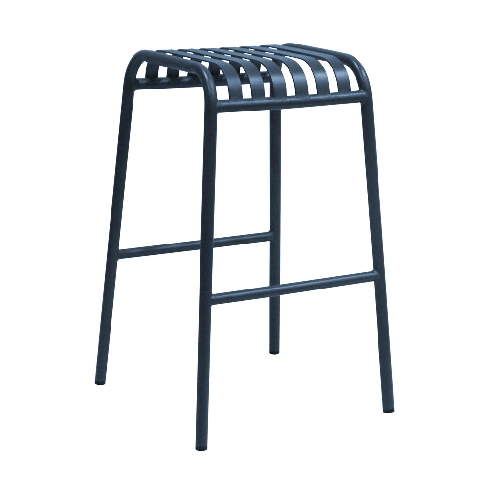 Euro Style - Enid Stackable Backless Outdoor Bar Stool, Dark Blue - Set of 2 - 90732-DKBLU veiw 3