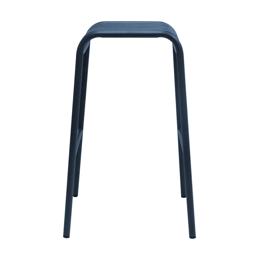 Euro Style - Enid Stackable Backless Outdoor Bar Stool, Dark Blue - Set of 2 - 90732-DKBLU veiw 4