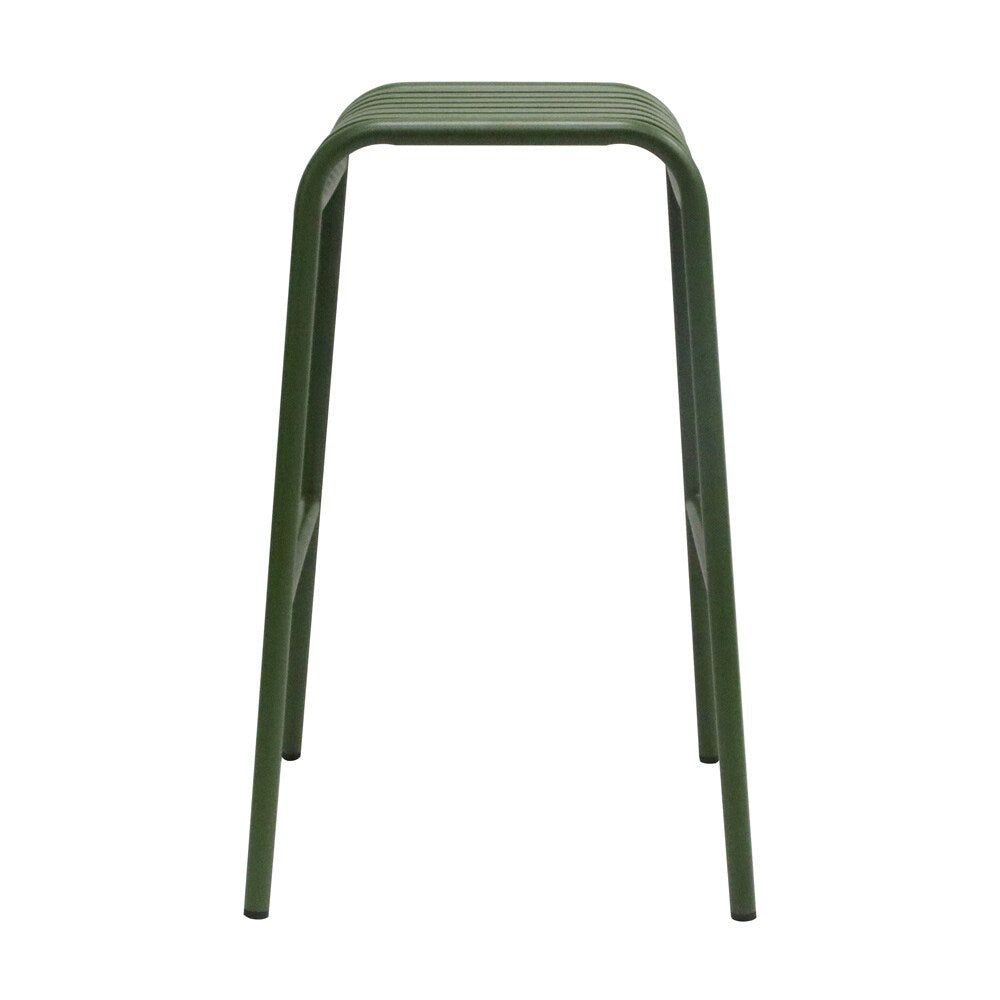 Euro Style - Enid Stackable Backless Outdoor Bar Stool, Dark Green - Set of 2 - 90732-DKGRN veiw 4