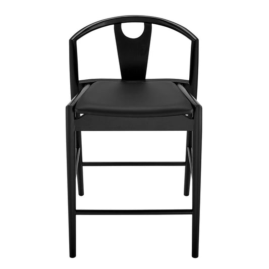 Euro Style - Blanche Leatherette Counter Stool, Black/Black - 91036-BLK veiw 1