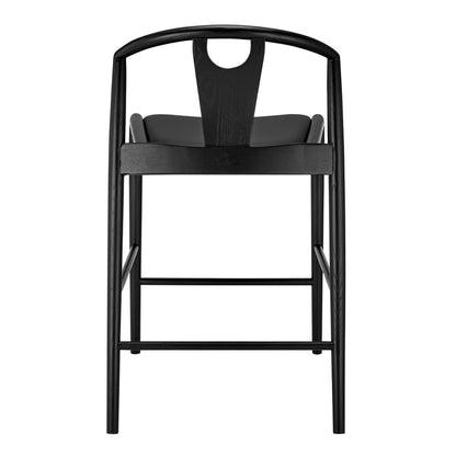 Euro Style - Blanche Leatherette Counter Stool, Black/Black - 91036-BLK veiw 4