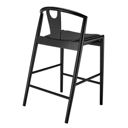 Euro Style - Blanche Leatherette Counter Stool, Black/Black - 91036-BLK veiw 5