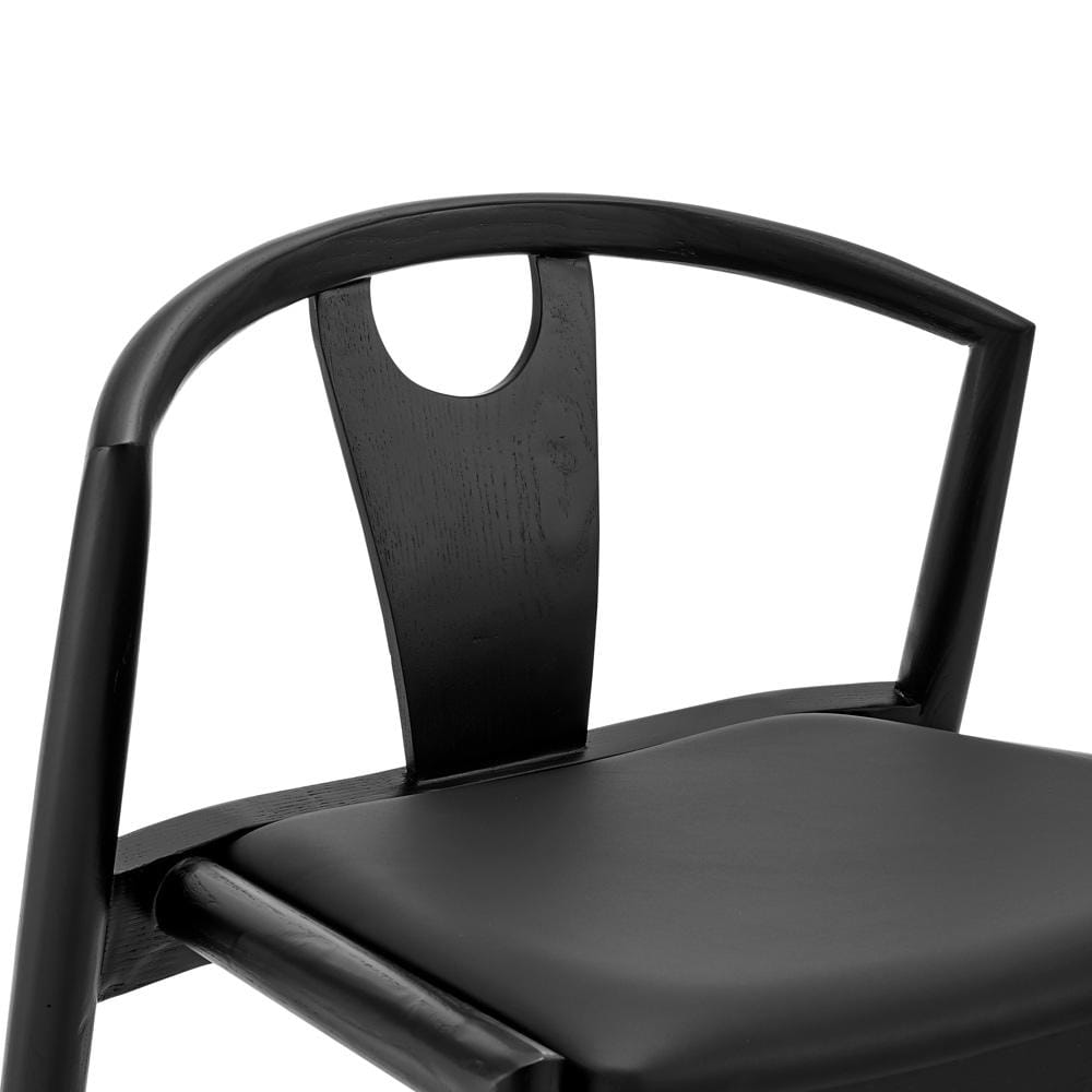 Euro Style - Blanche Leatherette Counter Stool, Black/Black - 91036-BLK veiw 6