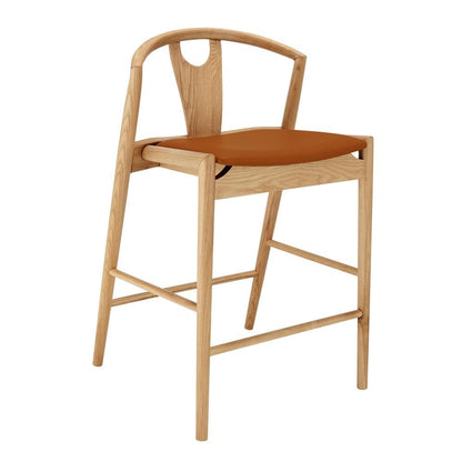 Euro Style - Blanche Leatherette Counter Stool, Dark Tan/Natural - 91034-TAN veiw 2