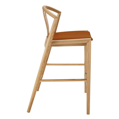 Euro Style - Blanche Leatherette Counter Stool, Dark Tan/Natural - 91034-TAN veiw 3