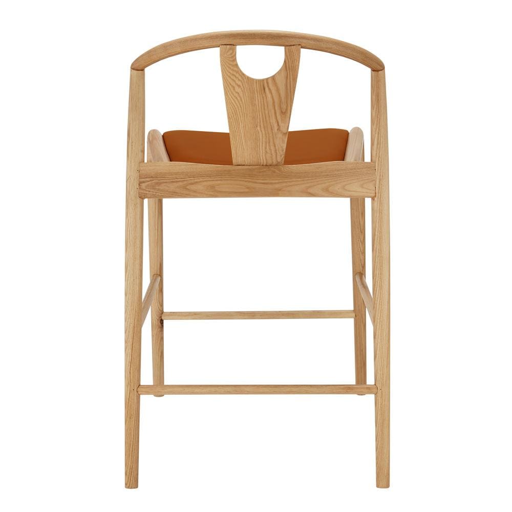 Euro Style - Blanche Leatherette Counter Stool, Dark Tan/Natural - 91034-TAN veiw 4