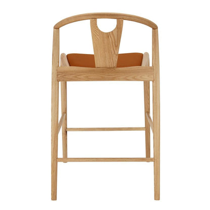 Euro Style - Blanche Leatherette Counter Stool, Dark Tan/Natural - 91034-TAN veiw 4