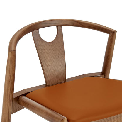 Euro Style - Blanche Leatherette Counter Stool, Dark Tan/Walnut - 91035-TAN veiw 6