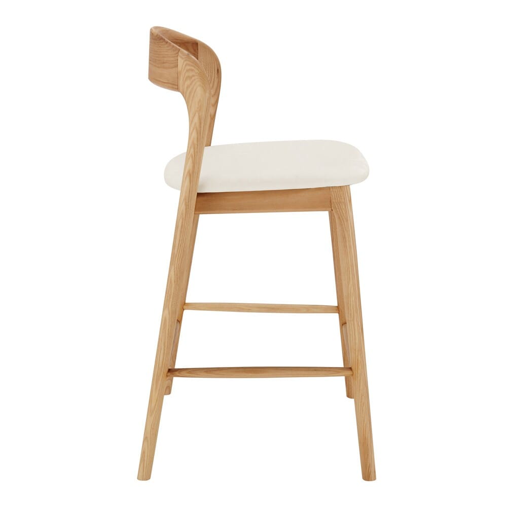 Euro Style - Estelle Counter Stool, White/Natural Ash - 91040-WHT veiw 3