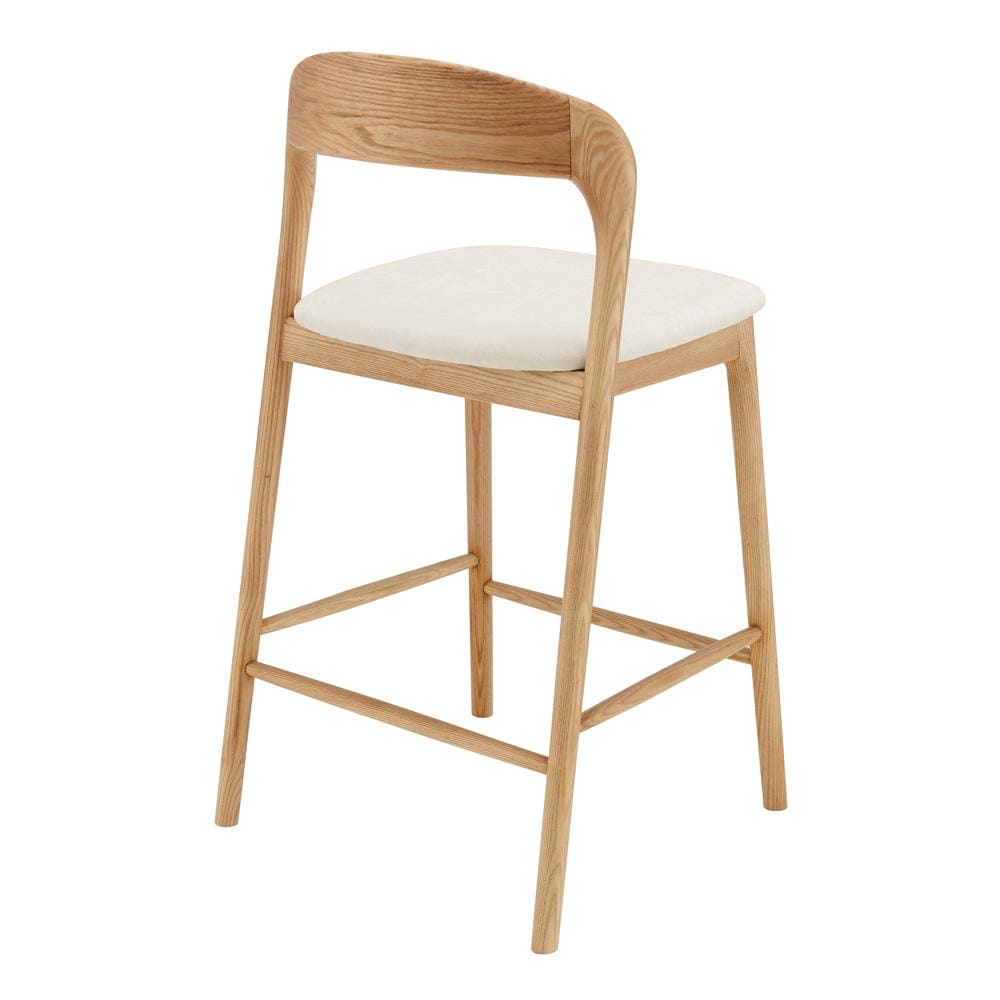 Euro Style - Estelle Counter Stool, White/Natural Ash - 91040-WHT veiw 4