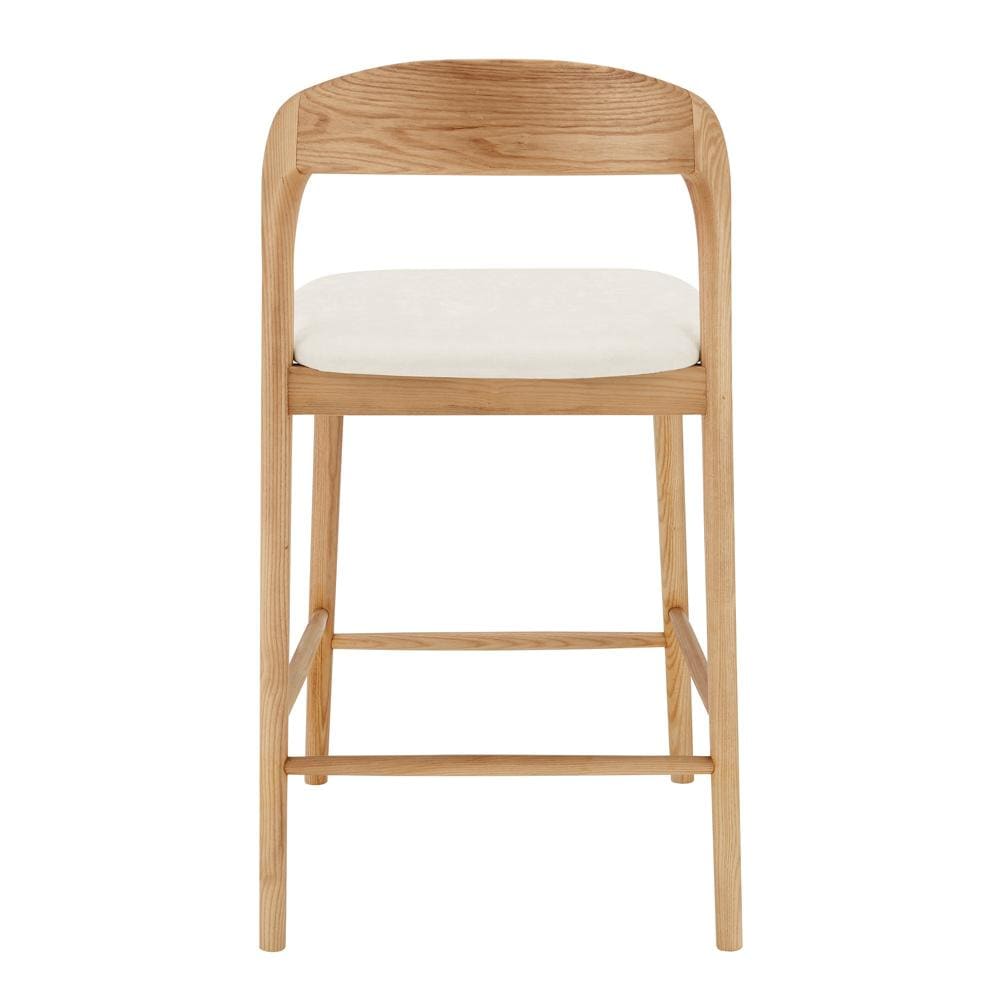 Euro Style - Estelle Counter Stool, White/Natural Ash - 91040-WHT veiw 5