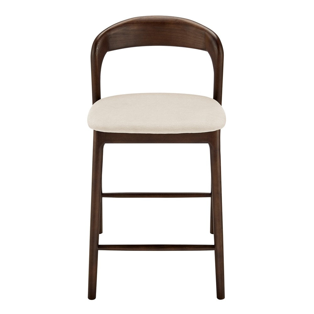 Euro Style - Estelle Counter Stool, Natural/Dark Walnut - 91040-NAT veiw 1