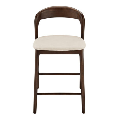 Euro Style - Estelle Counter Stool, Natural/Dark Walnut - 91040-NAT veiw 1