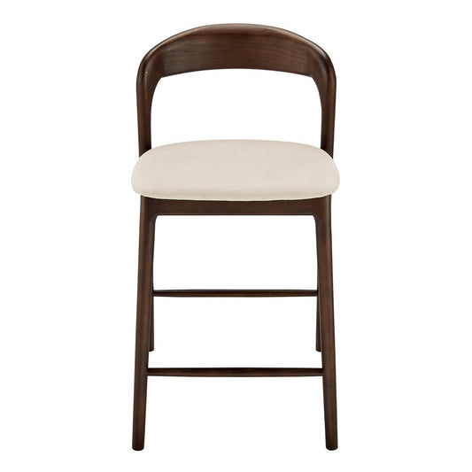 Euro Style - Estelle Counter Stool, Natural/Dark Walnut - 91040-NAT veiw 1