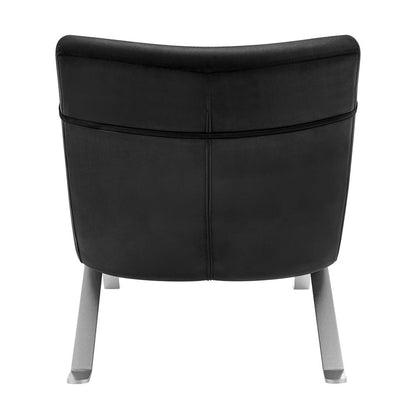 Euro Style - Gilda Velvet Lounge Chair, Black/Silver - 11300BLK-KIT veiw 5