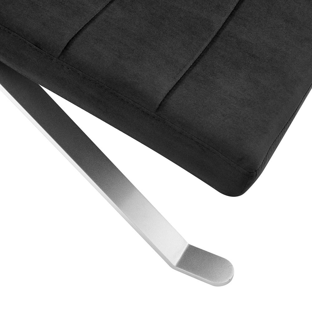 Euro Style - Gilda Velvet Lounge Chair, Black/Silver - 11300BLK-KIT veiw 6