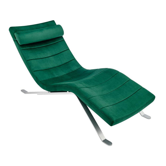 Euro Style - Gilda Velvet Lounge Chair, Green/Silver - 11300GRN-KIT veiw 1