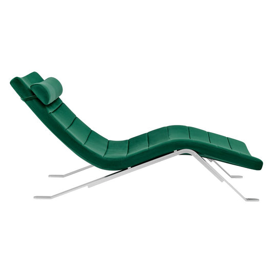 Euro Style - Gilda Velvet Lounge Chair, Green/Silver - 11300GRN-KIT veiw 2