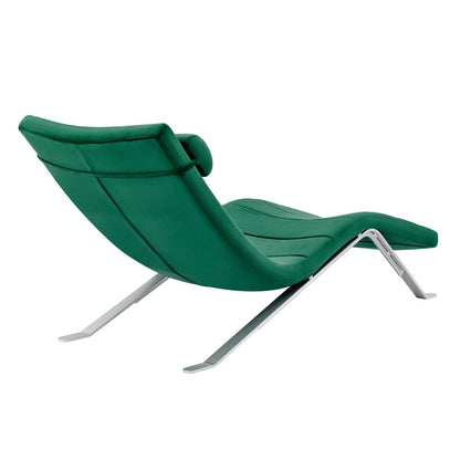 Euro Style - Gilda Velvet Lounge Chair, Green/Silver - 11300GRN-KIT veiw 3