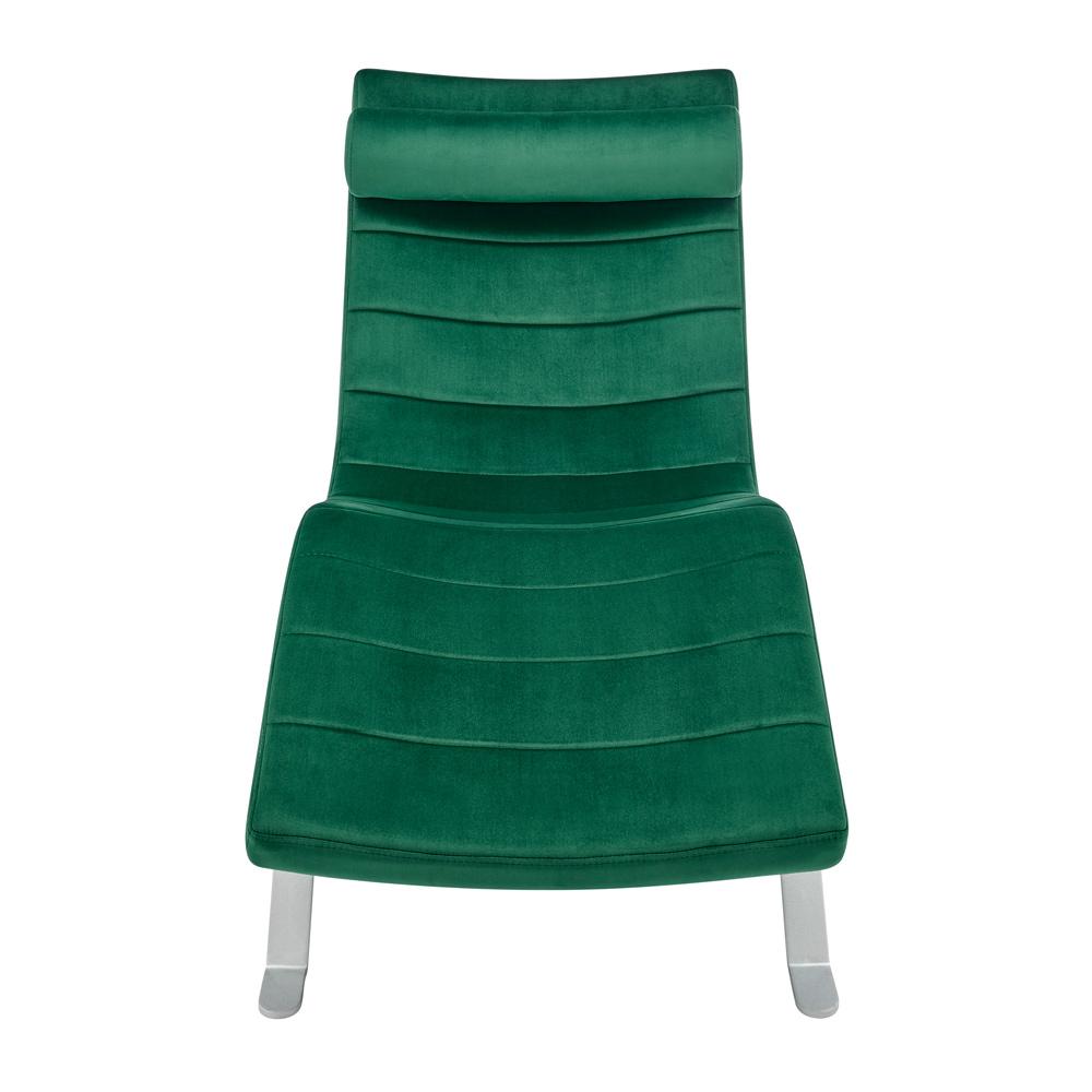 Euro Style - Gilda Velvet Lounge Chair, Green/Silver - 11300GRN-KIT veiw 4