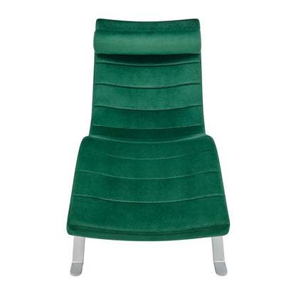 Euro Style - Gilda Velvet Lounge Chair, Green/Silver - 11300GRN-KIT veiw 4