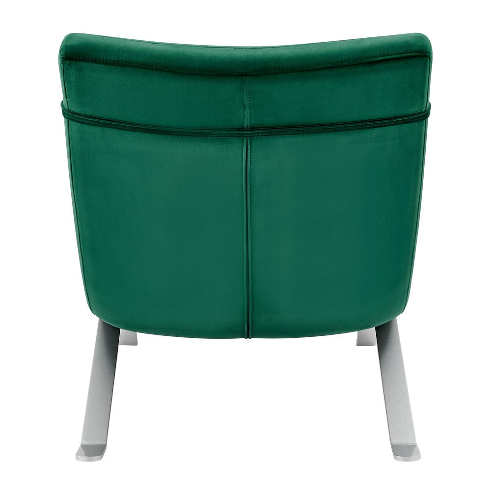 Euro Style - Gilda Velvet Lounge Chair, Green/Silver - 11300GRN-KIT veiw 5