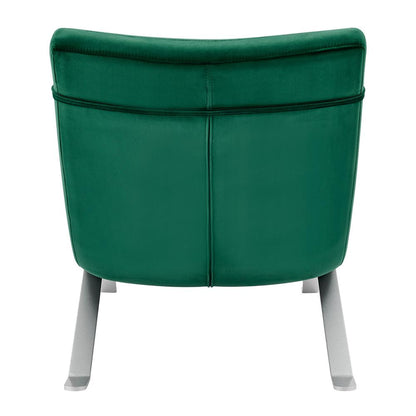 Euro Style - Gilda Velvet Lounge Chair, Green/Silver - 11300GRN-KIT veiw 5