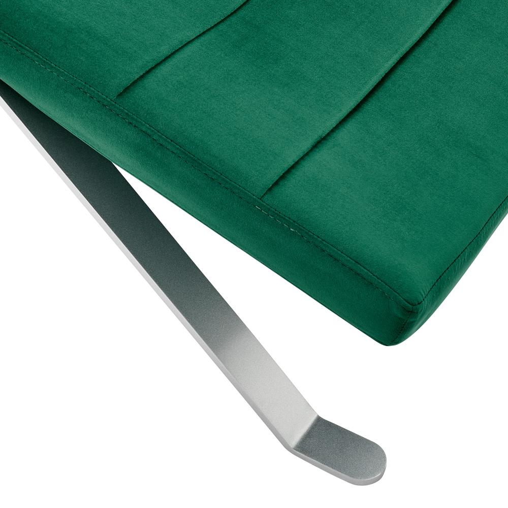 Euro Style - Gilda Velvet Lounge Chair, Green/Silver - 11300GRN-KIT veiw 6