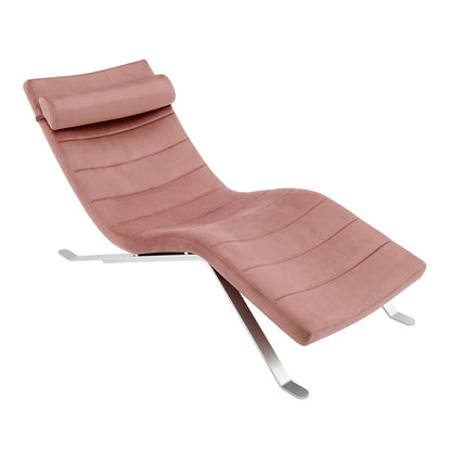 Euro Style - Gilda Velvet Lounge Chair, Rose/Silver - 11300RSE-KIT veiw 1