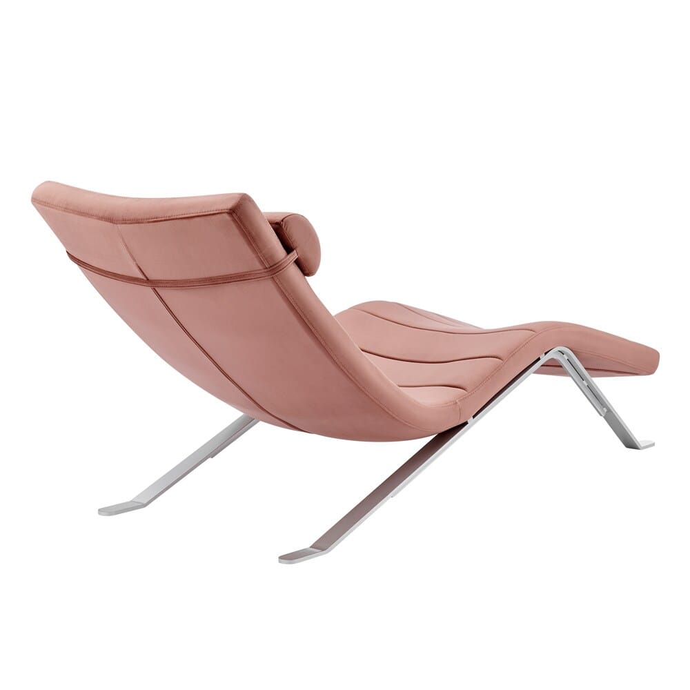 Euro Style - Gilda Velvet Lounge Chair, Rose/Silver - 11300RSE-KIT veiw 3