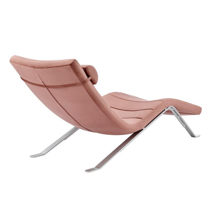 Euro Style - Gilda Velvet Lounge Chair, Rose/Silver - 11300RSE-KIT veiw 3