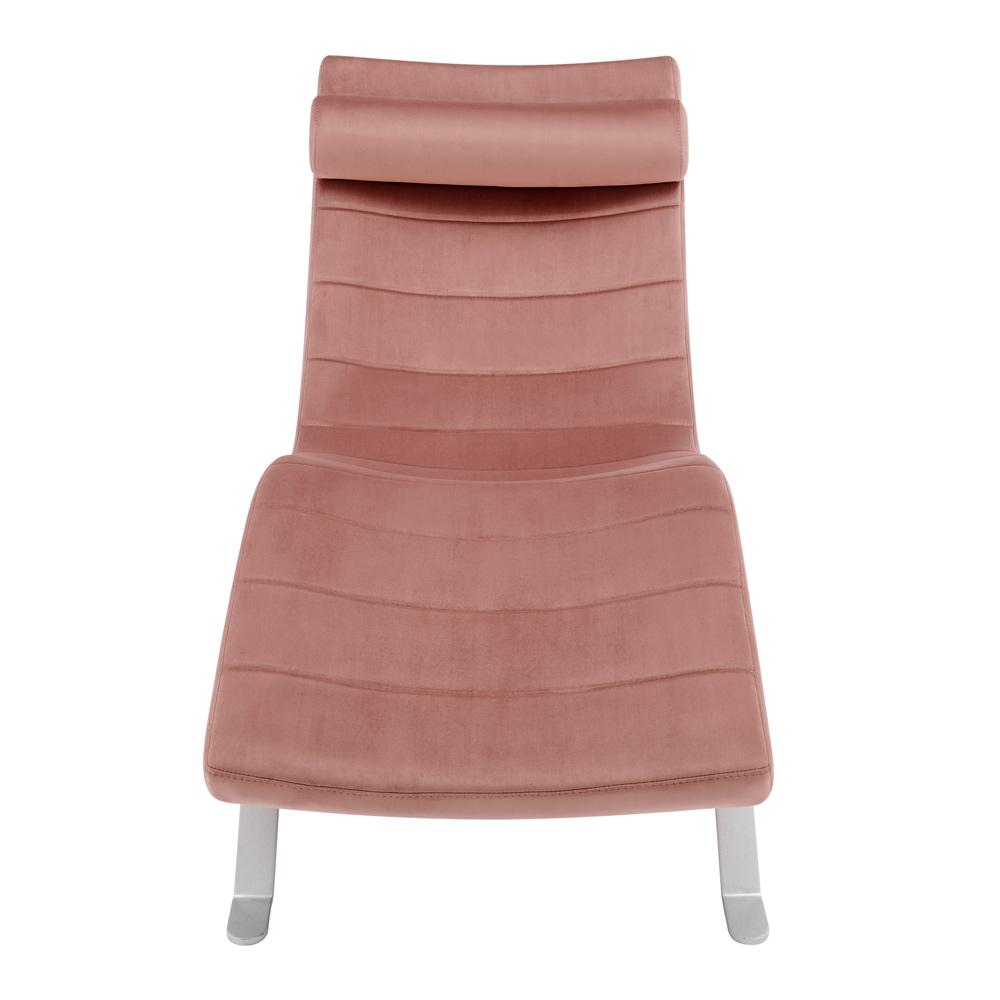 Euro Style - Gilda Velvet Lounge Chair, Rose/Silver - 11300RSE-KIT veiw 4