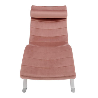 Euro Style - Gilda Velvet Lounge Chair, Rose/Silver - 11300RSE-KIT veiw 4