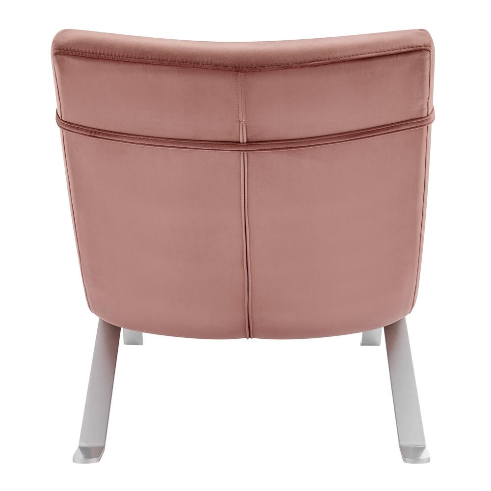Euro Style - Gilda Velvet Lounge Chair, Rose/Silver - 11300RSE-KIT veiw 5