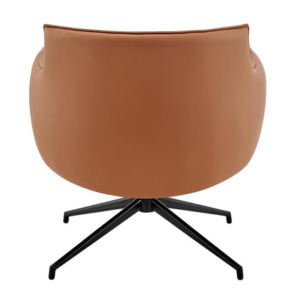 Euro Style - Ronja Leatherette Swivel Lounge Chair, Dark Caramel/Black - 30984-COG veiw 5