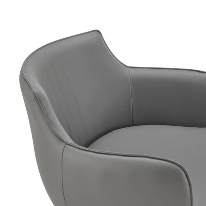 Euro Style - Ronja Leatherette Swivel Lounge Chair, Gray/Black - 30984-GRY veiw 6
