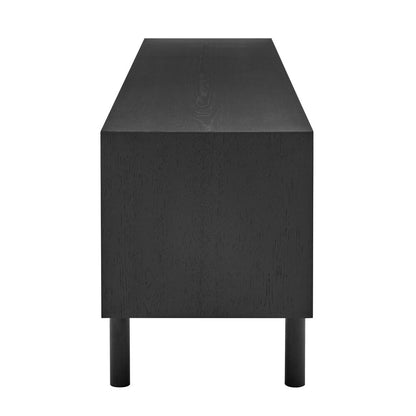 Euro Style - Kayla 87inW 4-Door Media Stand, Black - 31152-BLK veiw 3