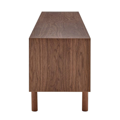 Euro Style - Kayla 87inW 4-Door Media Stand, Walnut - 31152-WAL veiw 3