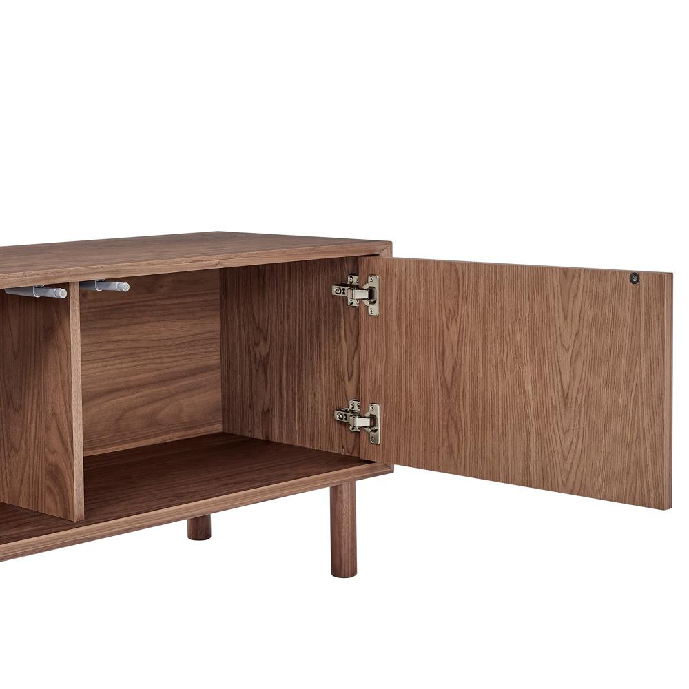Euro Style - Kayla 87inW 4-Door Media Stand, Walnut - 31152-WAL veiw 6