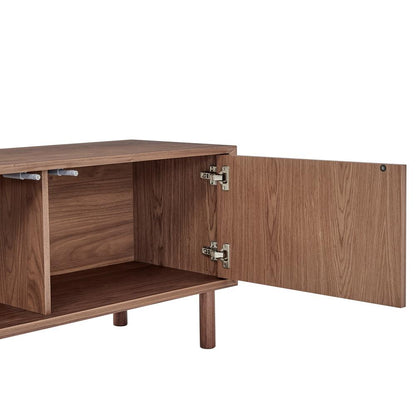 Euro Style - Kayla 87inW 4-Door Media Stand, Walnut - 31152-WAL veiw 6