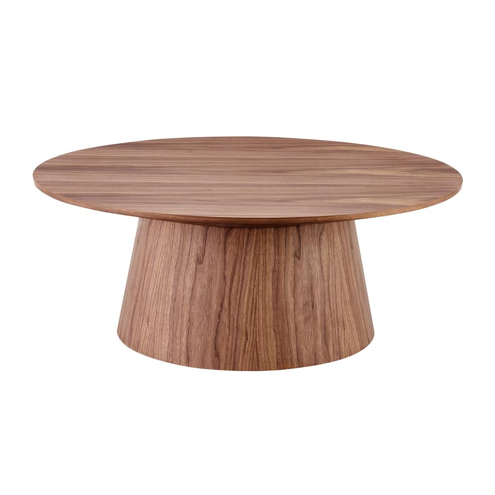 Euro Style - Wesley 36inW Round Coffee Table, Walnut - 39013WAL-KIT veiw 1