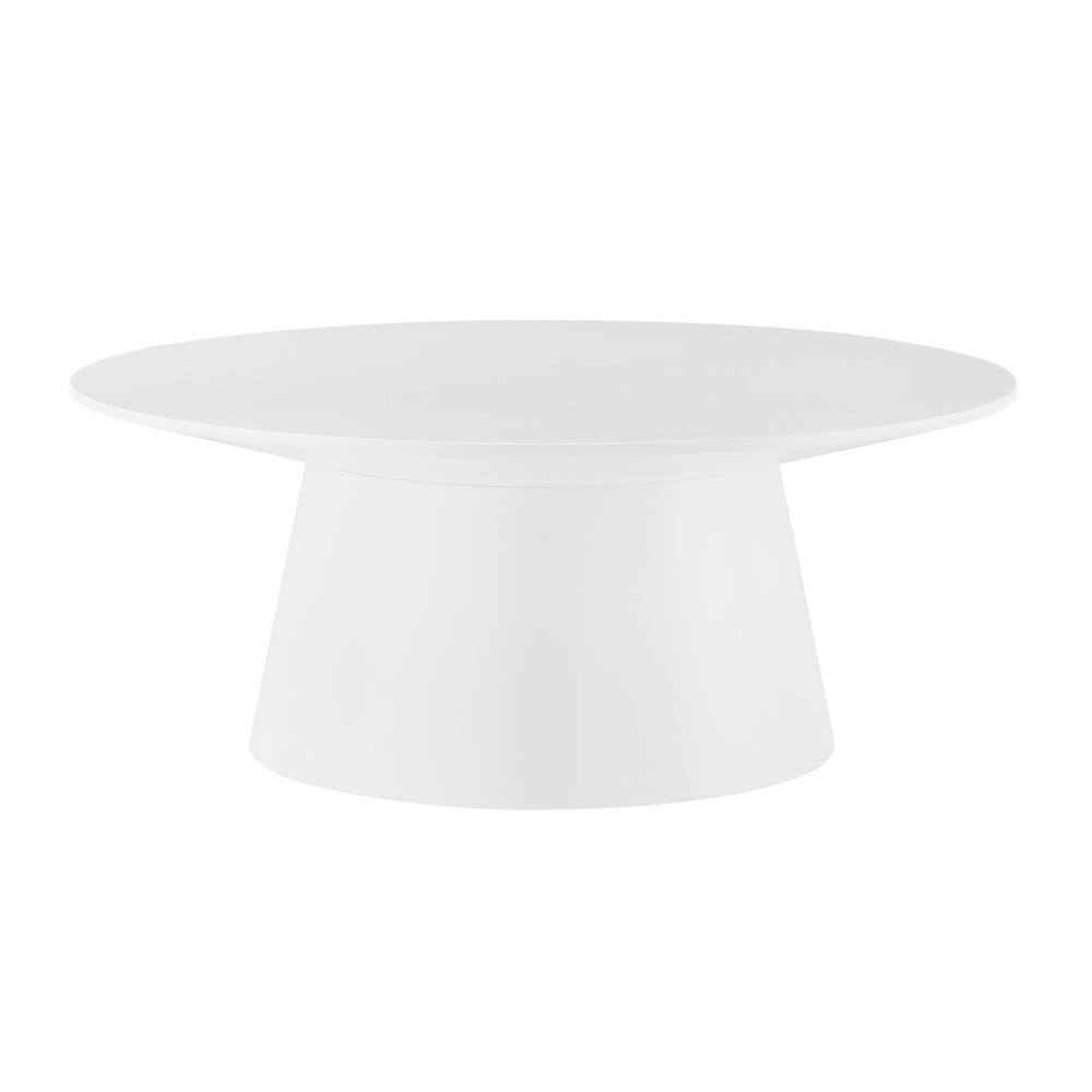 Euro Style - Wesley 36inW Round Coffee Table, Matte White - 39013WHT-KIT veiw 1