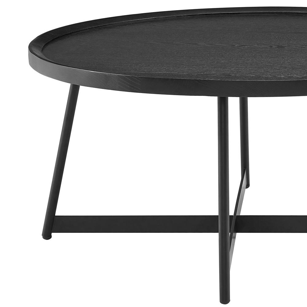 Euro Style - Niklaus 36inW Round Coffee Table, Black Ash/Black - 90274BLK veiw 3