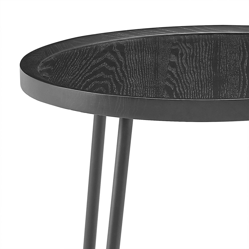 Euro Style - Niklaus 22inW Round Side Table, Black Ash/Black - 90276BLK veiw 4