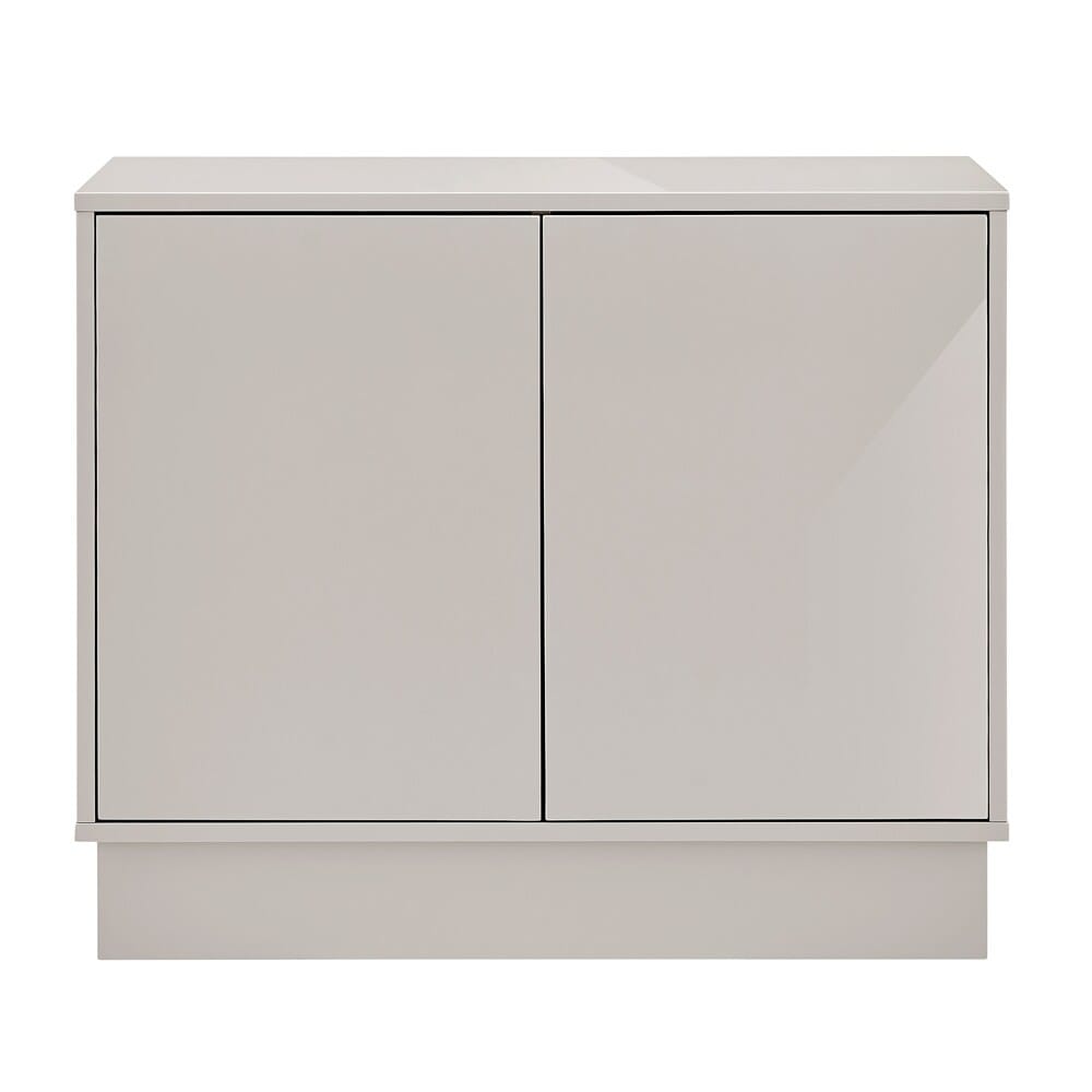 Euro Style - Tresero 36inW 2-Door Cabinet, High Gloss Warm Gray - 90648WMGRY-FA veiw 1