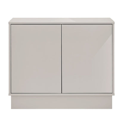 Euro Style - Tresero 36inW 2-Door Cabinet, High Gloss Warm Gray - 90648WMGRY-FA veiw 1