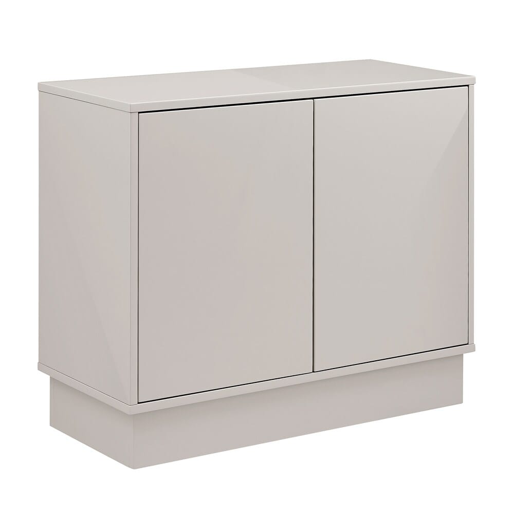 Euro Style - Tresero 36inW 2-Door Cabinet, High Gloss Warm Gray - 90648WMGRY-FA veiw 2