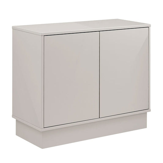 Euro Style - Tresero 36inW 2-Door Cabinet, High Gloss Warm Gray - 90648WMGRY-FA veiw 2