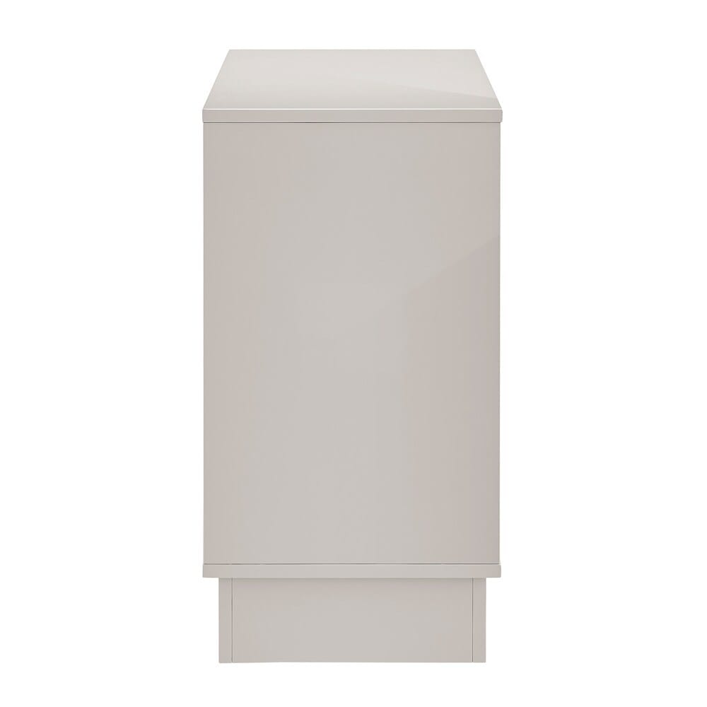 Euro Style - Tresero 36inW 2-Door Cabinet, High Gloss Warm Gray - 90648WMGRY-FA veiw 3
